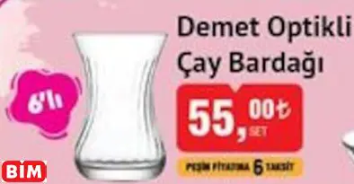 LAV DEMET OPTİKLİ ÇAY BARDAĞI